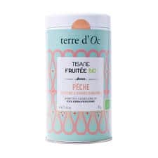 Tisane fruitée bio Saveur pêche, verveine, orange sanguine terre d’oc 70gr